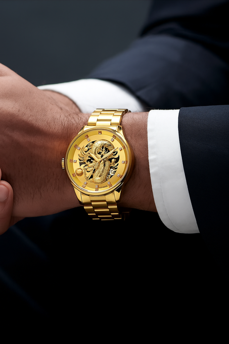 التنين الذهبي: ساعة فاخرة تُجسد القوة والجلال في كل لحظة