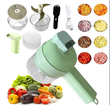 4 in 1 Handheld Electric Végétale Slicer Set        مجموعة تقطيع الخضار الكهربائية المحمولة 4 في 1