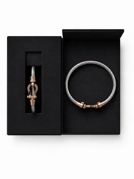 Bracelet Fred – Acier Inoxydable Argenté (boucle or rose)