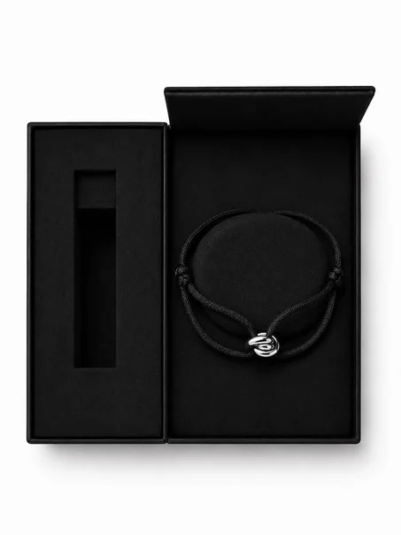Bracelet Trinity – Style Cartier Argenté (corde noire)