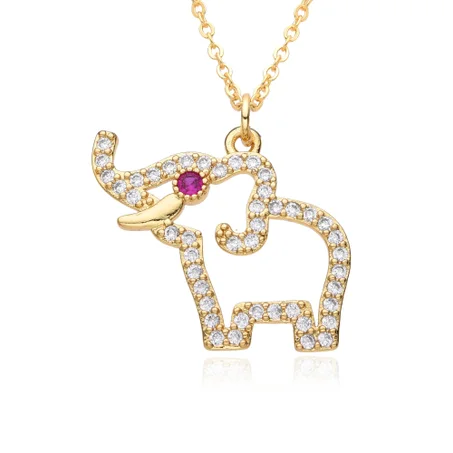 Collier éléphant pink