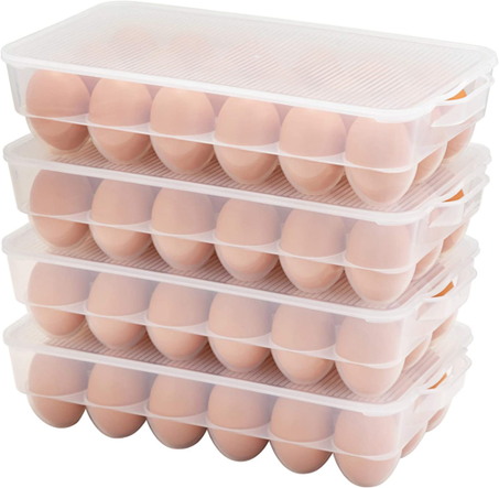 Refrigerator egg tray and egg holder with lid