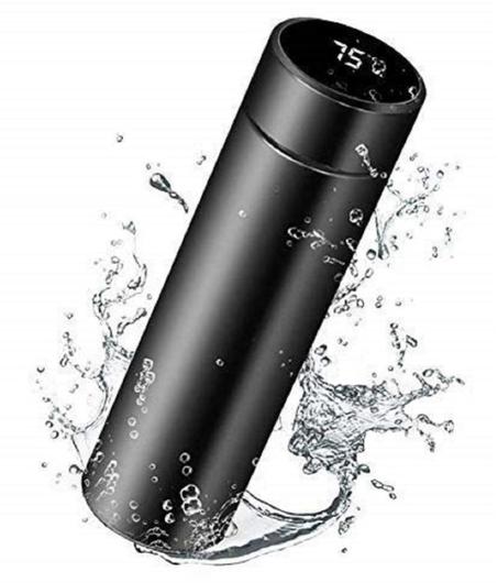 Generic Insulated Water Bottle With Temperature Indicator - Black