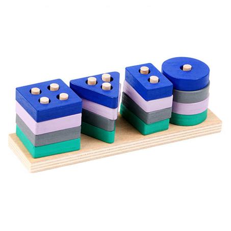 Mini Montessori wooden building blocks