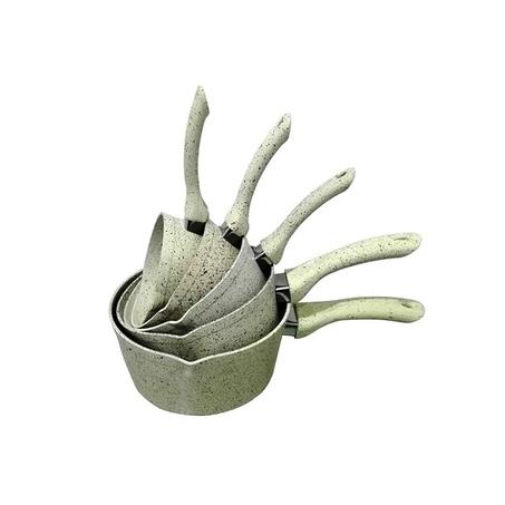 Hascevher Set of 5 Aluminum and Granite Saucepans