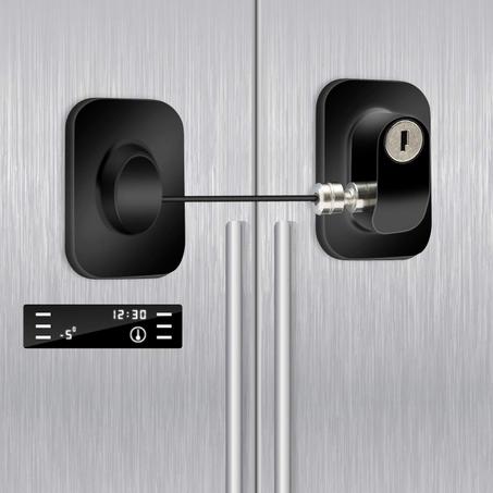 Self-adhesive fridge door security lock