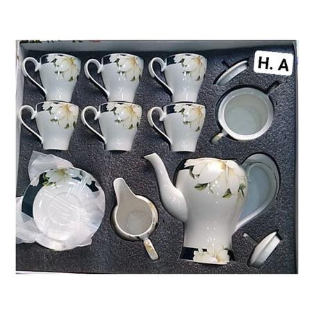 White Tea Set With Tray