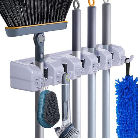 Broom Holder, Multi-Function Hook for Wall Storage System
