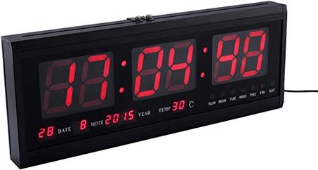 digital clock with clock calendar thermometer