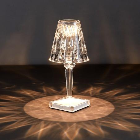 Acrylic USB Rechargeable Diamond Table Lamp