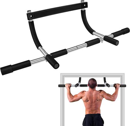 Gym Door Pull Up Bar - Black