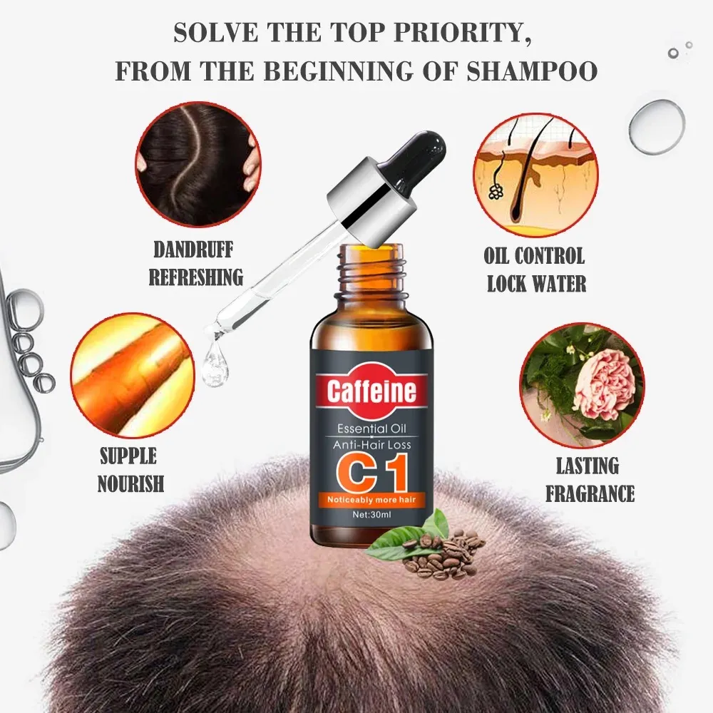 Какое масло от выпадения. Caffeine c1 Essential Oil Anti-hair loss. Anti hair loss масло для волос. Caffeine c1 масло для волос. Продукты для роста волос.