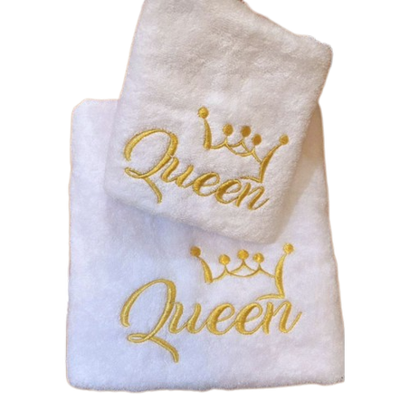 A 2 piece towel, white