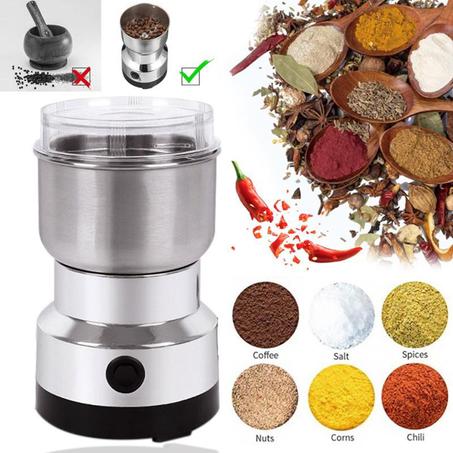 Electric coffee grinder in stainless steel Grinding coffee and cereals 150W