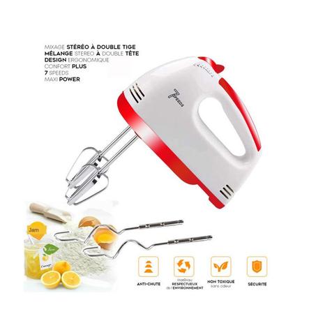 7 Speed Stereo Mixer Mixer 2 Whisks and 2 Dough Hooks