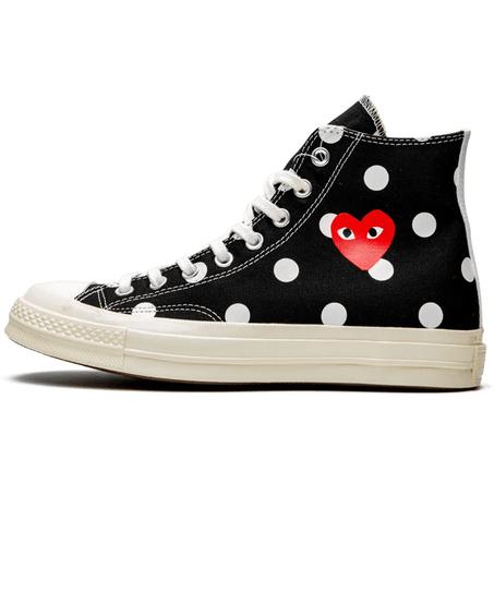 Converse Chuck Taylor All-Star 70s Hi Comme des Garcons PLAY Polka Dot Black