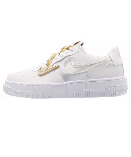 Air Force 1 Low Pixel Grey Gold Chain
