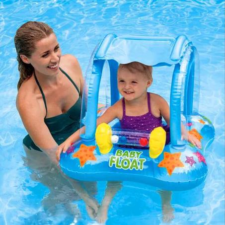 INTEX Bouée Gonflable Bleu Anti Soleil Pour Bébé