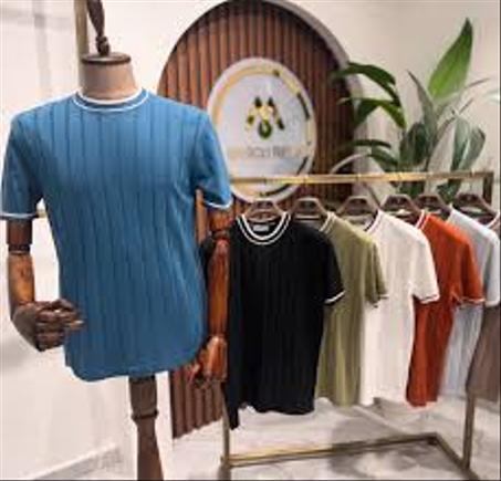 T-shirt en maille côtelée plate brique