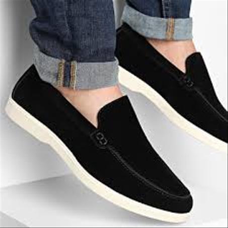 Mocassins en croûte de cuir Loro Piana