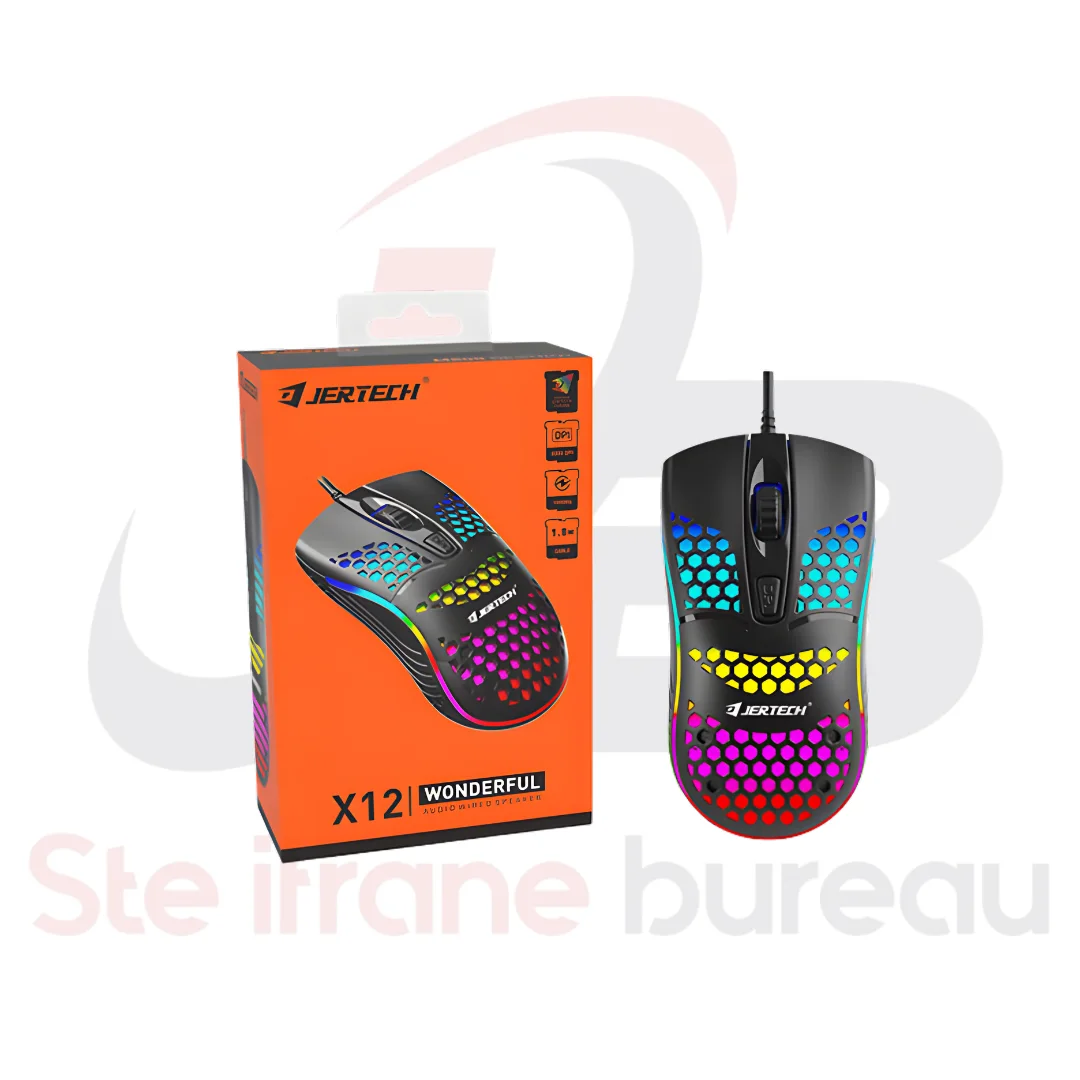 Souris Gaming RGB JERTECH XP12 MONDO | Haute Précision & Design Ergonomique