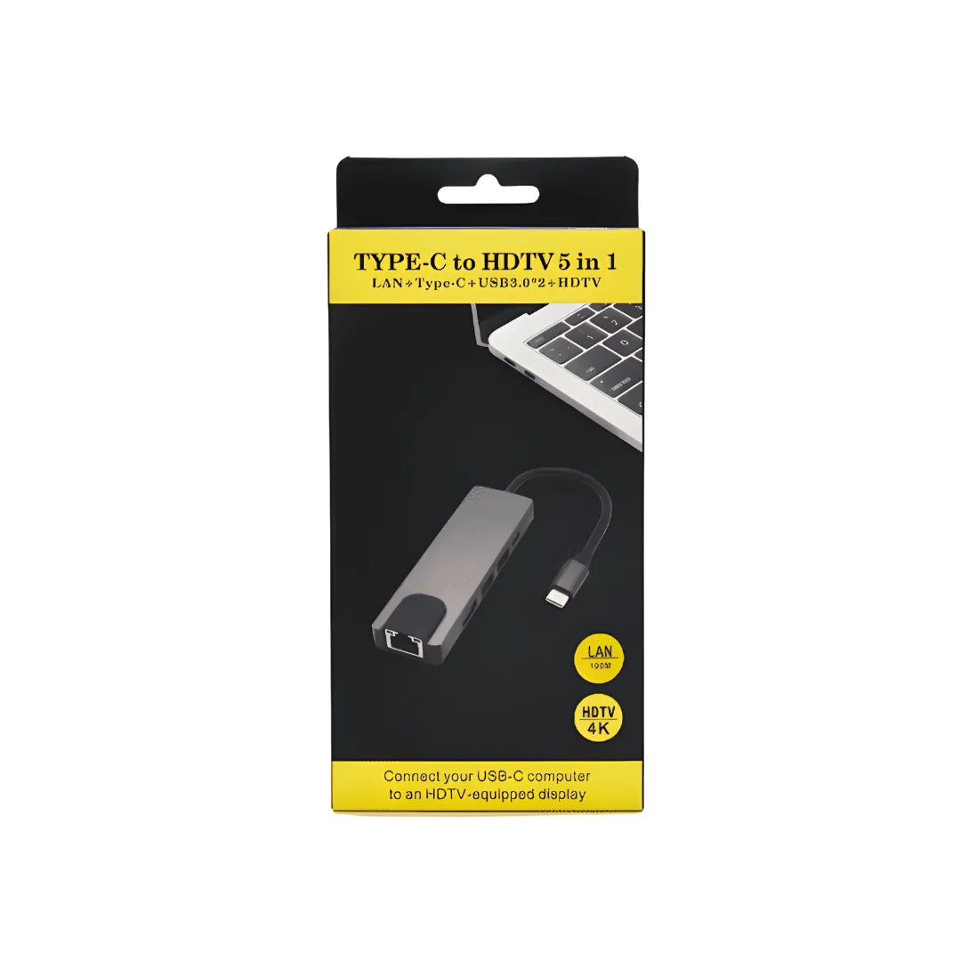 Adaptateur USB-C 5-en-1 MONDO | HDMI Full HD, USB 3.0, SD/TF & PD