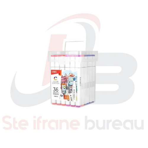 Deli Professional Sketch Marker – 36 Couleurs | Double Pointe 1mm & 7mm – Idéal Dessin, Manga, Croquis