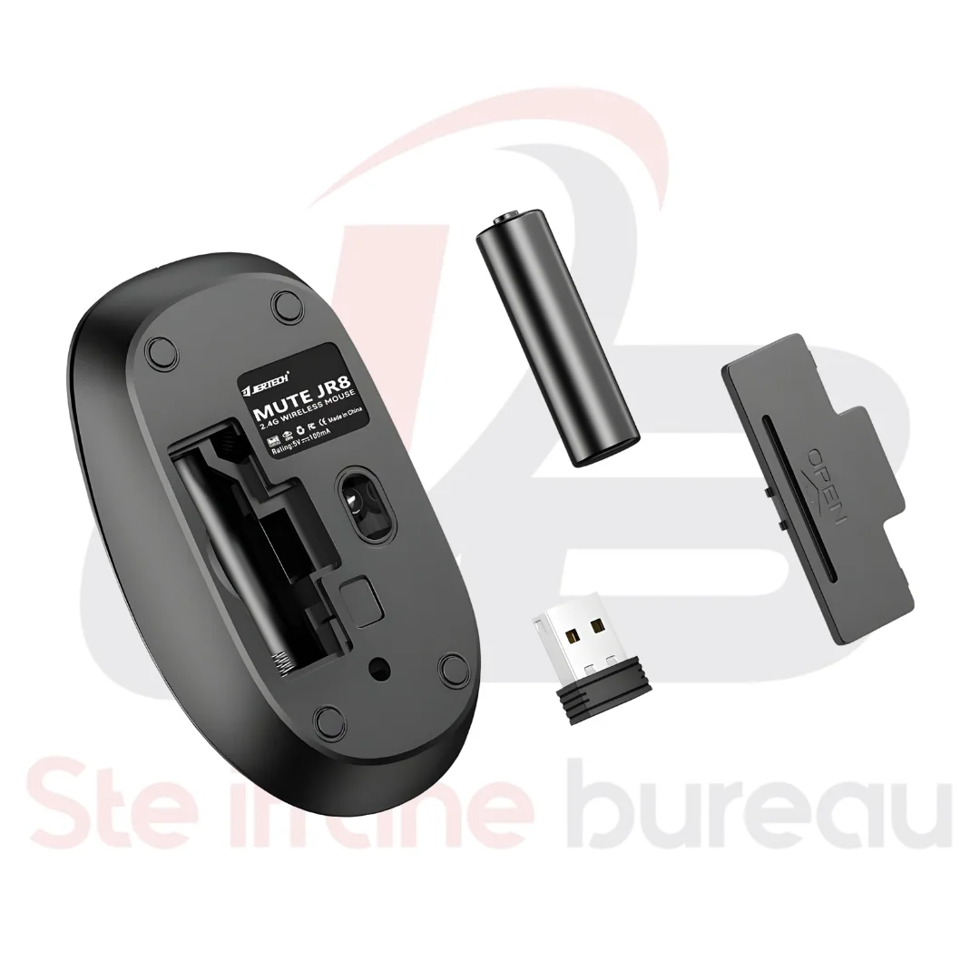 Souris Sans Fil JERTECH JR-8 MUTE | Silencieuse, Ergonomique & Éco-Énergétique