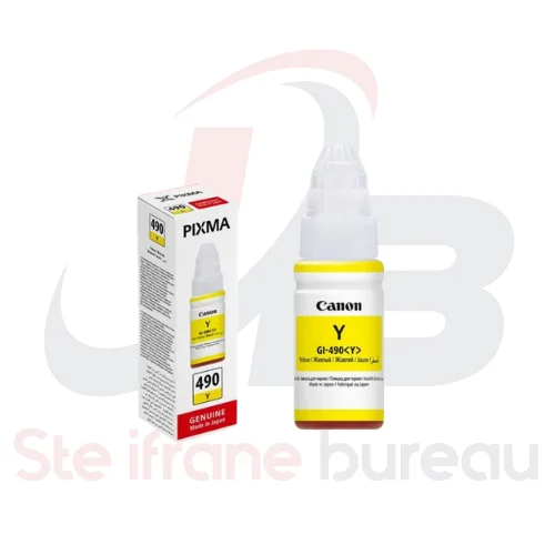 Canon GI-490 Yellow – Encre Jaune Originale PIXMA | Couleurs Vives & Haute Durabilité