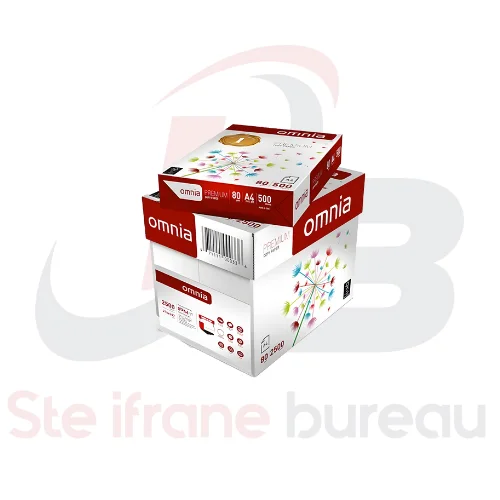 Lot de 5 Ramettes Papier Universal A4 80g – OMNIA | 2500 Feuilles – Papier Blanc Multifonction Haute Fiabilité