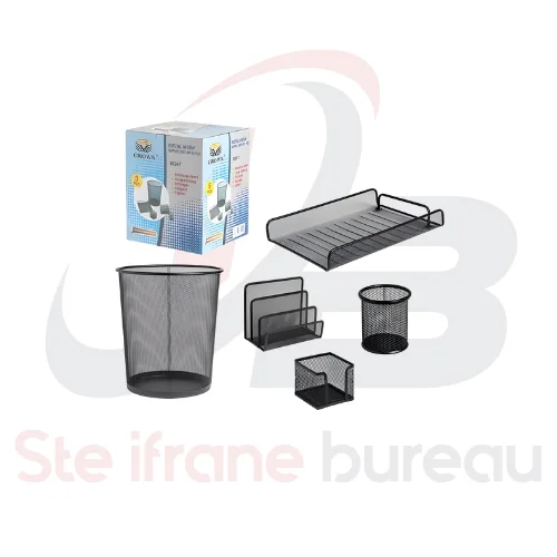 Crown 2036T | Ensemble de Bureau Métallique 5 Pièces – Organisez Votre Espace avec Style & Durabilité