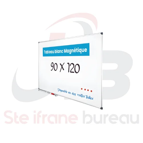 Tableau Magnétique Double Face 90×120 cm | Feutre & Craie – Cadre Aluminium + Porte-Marqueurs