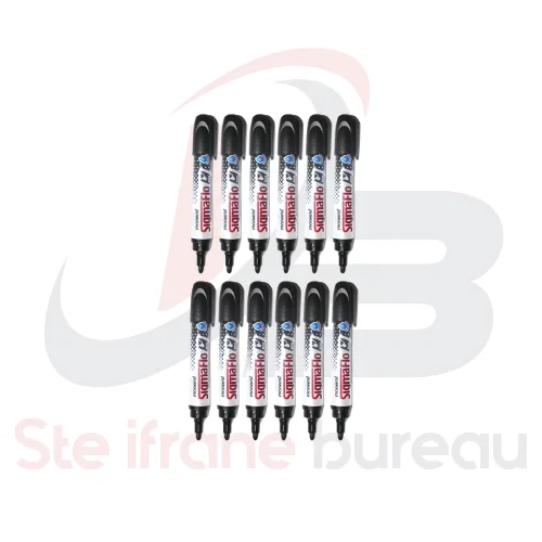 Mon Ami SIGMAFLO – Lot de 12 Marqueurs Effaçables Noir | Pointe Durable, Écriture Fluide, Effaçage Facile