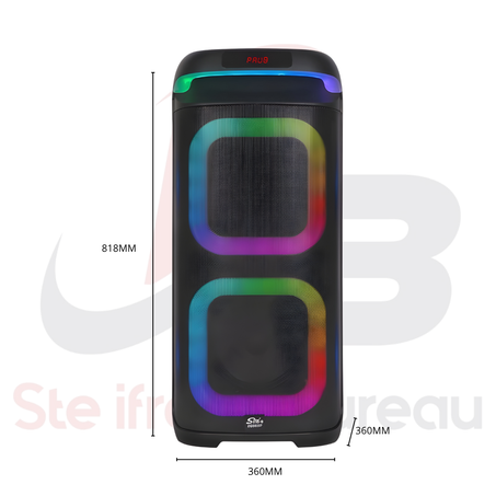 Enceinte Portable Bluetooth BAFF MONDO SING-E ZQS8257 | 30 W Puissance & Éclairage RGB