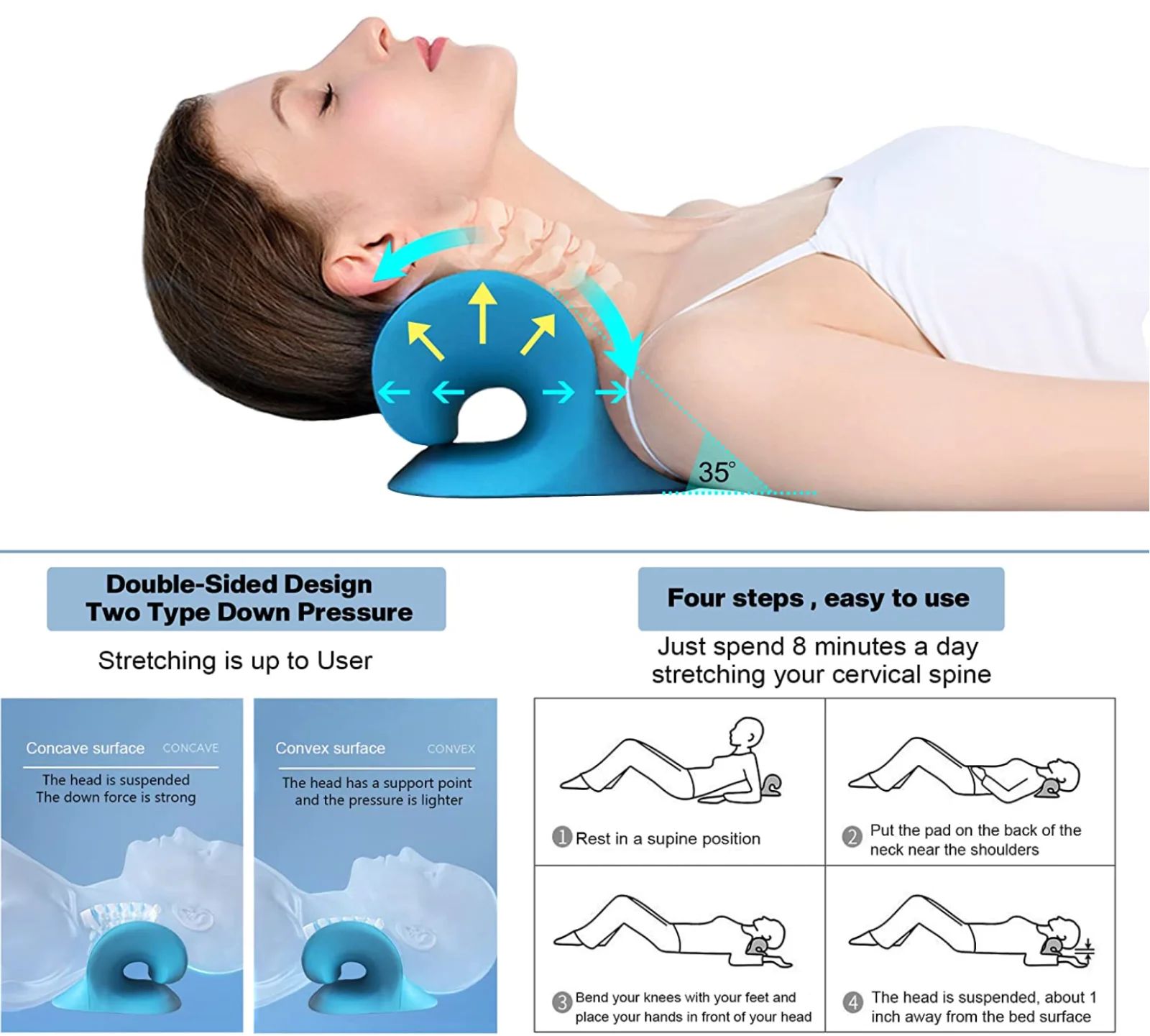 C-Shaped Cervical Traction Pillow