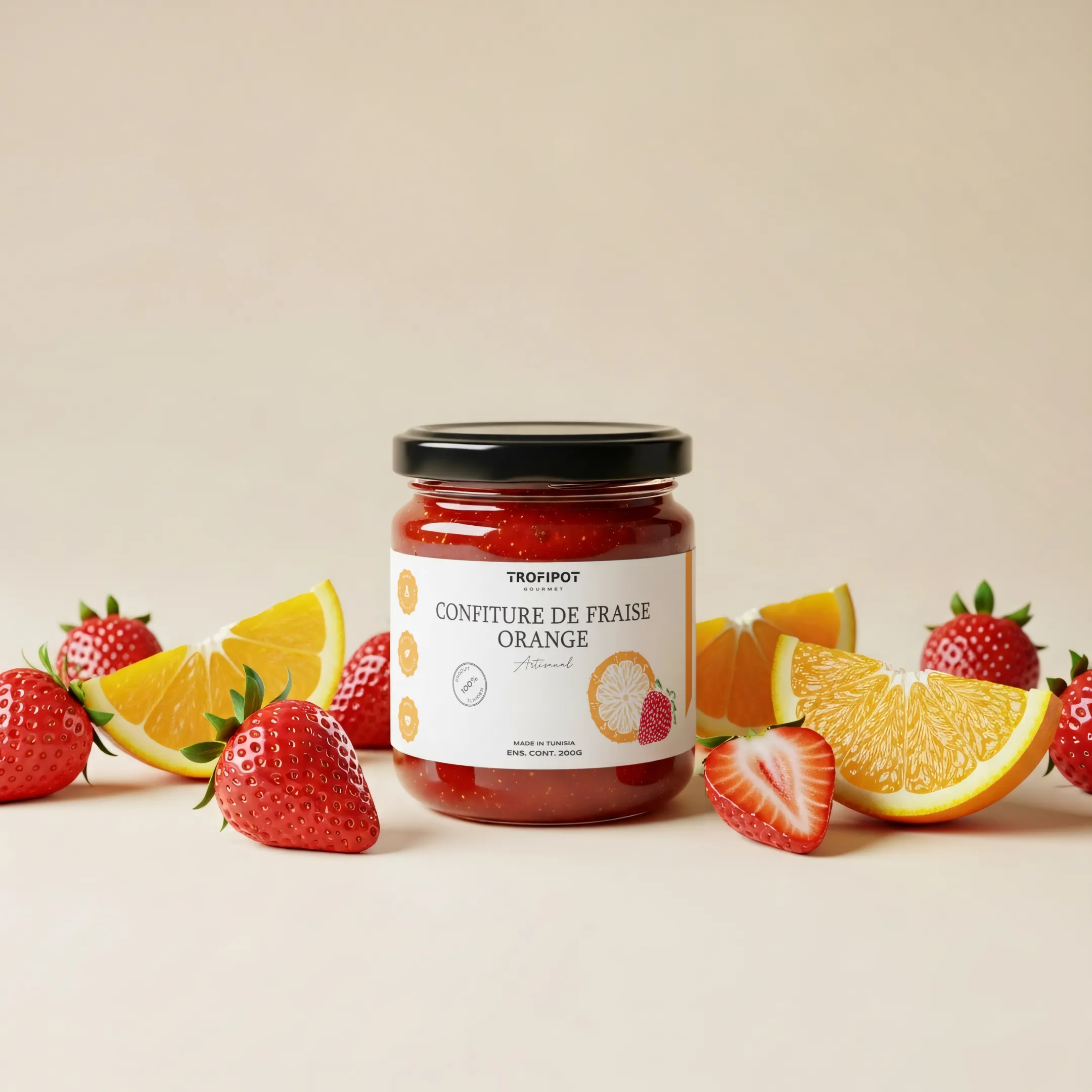 Confiture de fraise orange