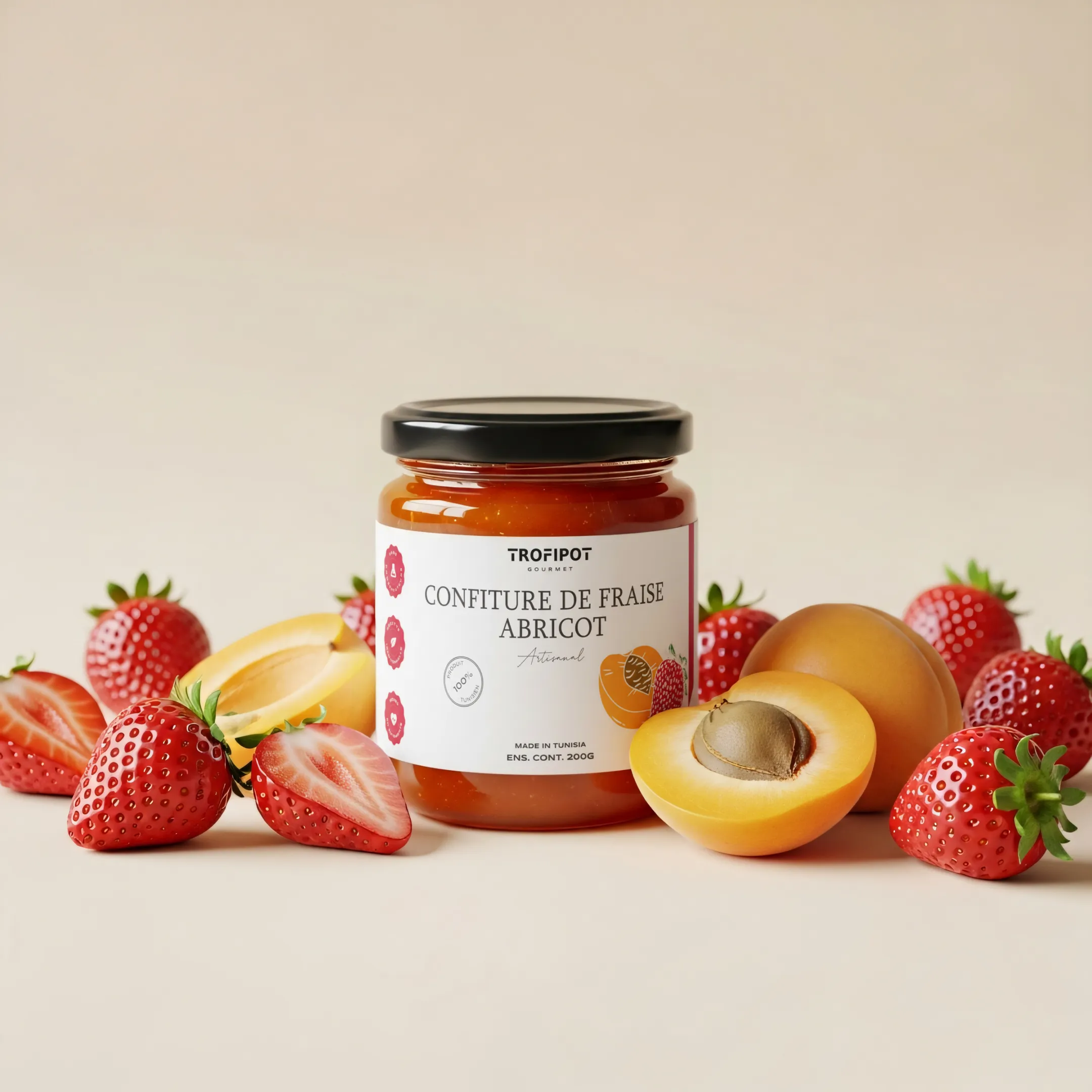 Confiture de fraise abricot