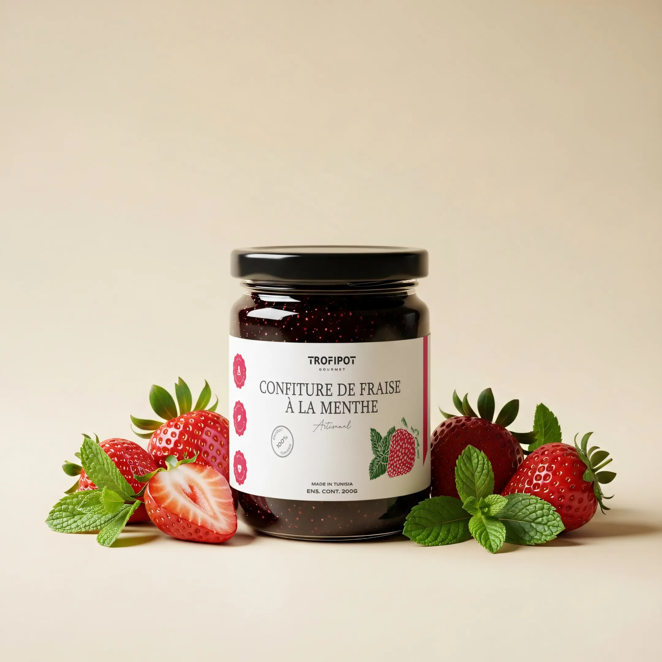 Confiture de fraise à la menthe