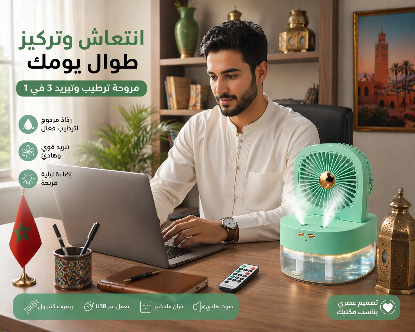 مكيف الهواء الذكي متالي للمكتب أو السيارة