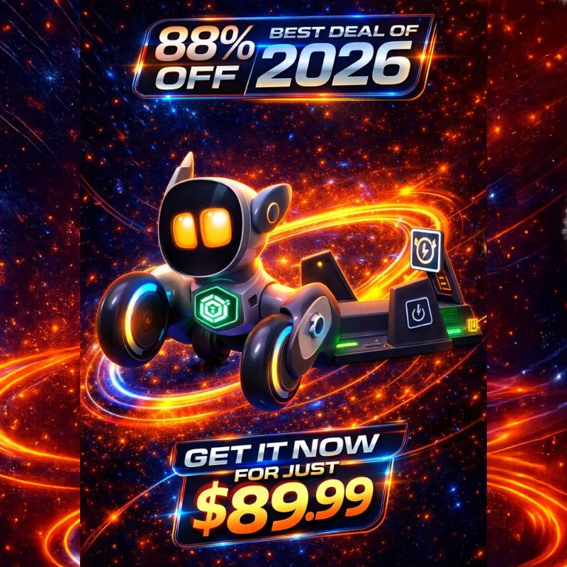 Robot Pet Dog ChatGPT-4o Smart AI-Powered Companion Voice & Gesture Control, Real-Time Interaction Robotics Toys for Kids, Home Monitoring - Includes Charging Dock