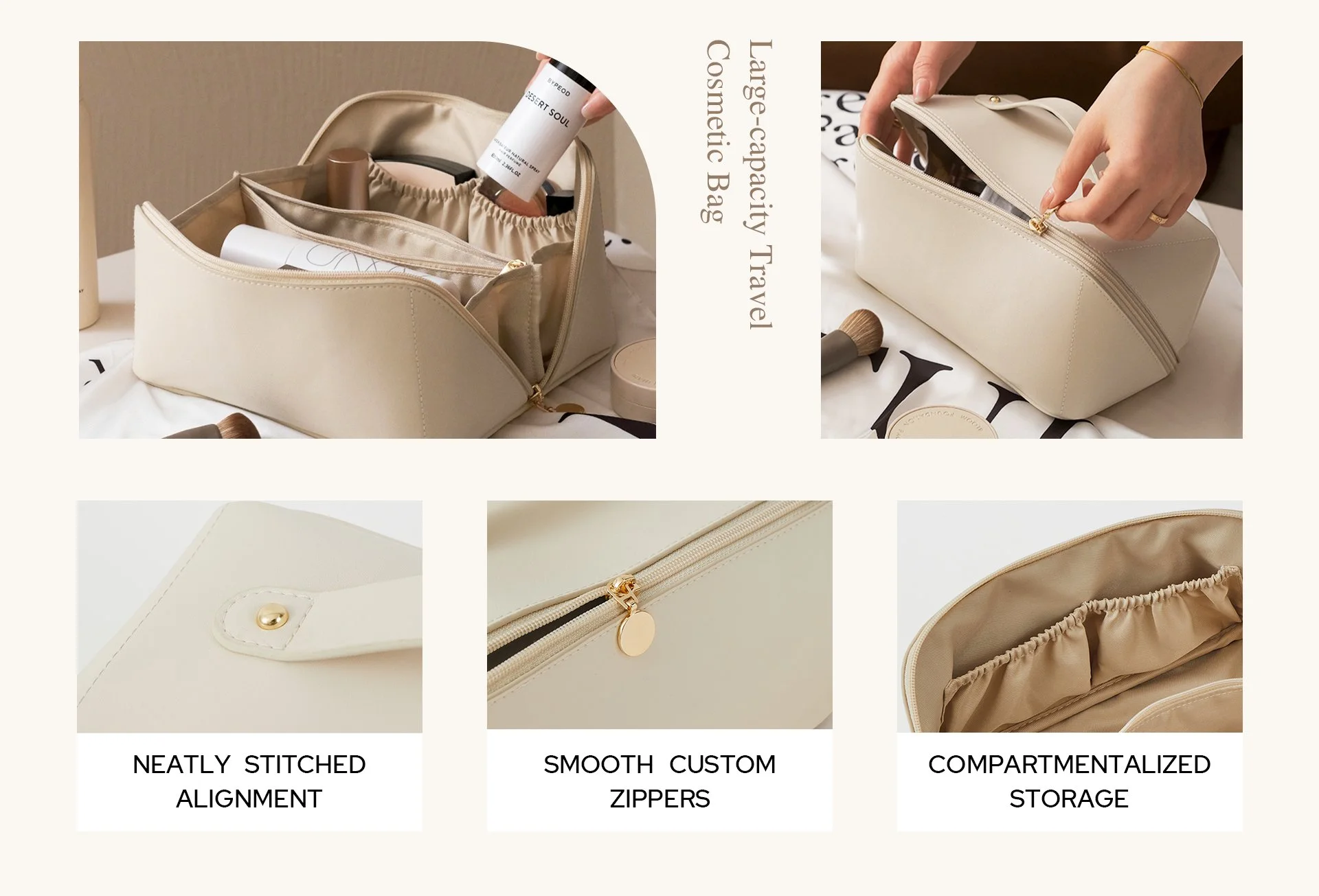 Trousse de Maquillage avec Grande Capacité - Sac à Cosmétiques de Trousse de Maquillage avec Grande Capacité - Sac à Cosmétiques de