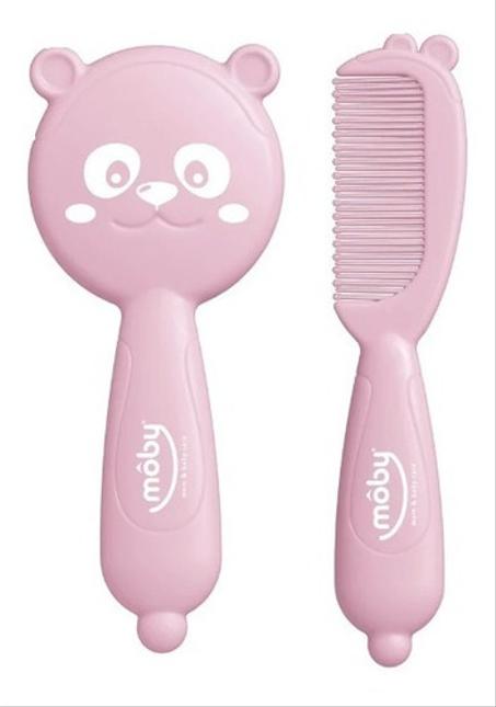 Brosse Et Peigne Bébé Poils Souples Rose 0m+