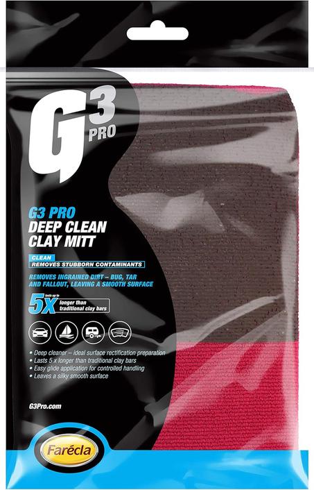 G3 Pro Deep Clean Clay Mitt – Removes Tar, Tree Sap & Overspray for a Smooth Paint Finish – Faster, Reusable Alternative to Clay Bars, Lasts Up to 5x Longer Than Traditional Clay Bars