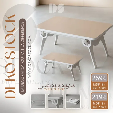 طــــاولــــة قــــــابلة للـطي -  TABLE PLIANTE 8mm