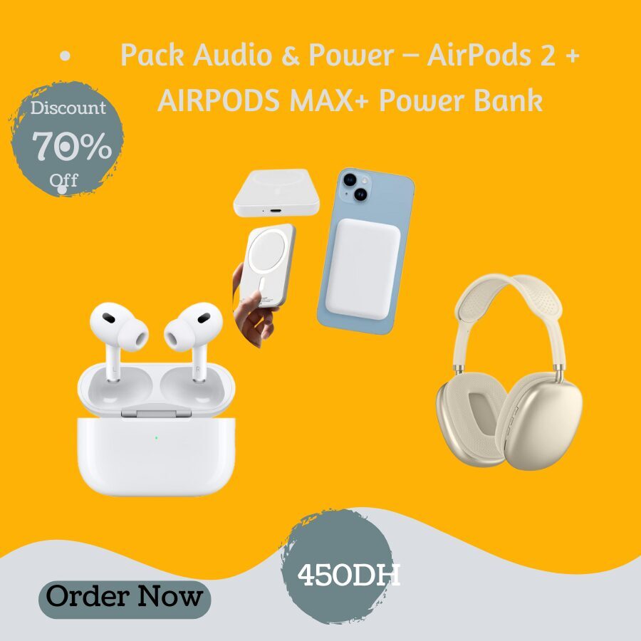 Pack Audio & Power – AirPods 2 +AIRPODS Max + Power Bank