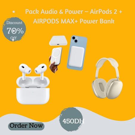 Pack Audio & Power – AirPods 2 +AIRPODS Max + Power Bank