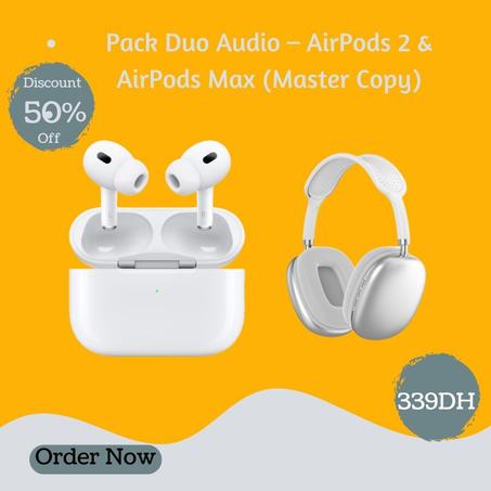 Pack Duo Audio – AirPods 2 & AirPods Max (Master Copy)