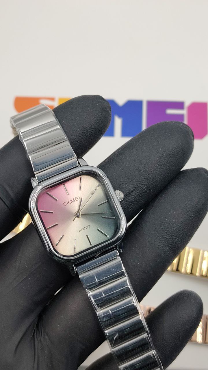 Montre-bracelet quartz SKMEI 2190 pour femme avec bracelet en acier inoxydable.