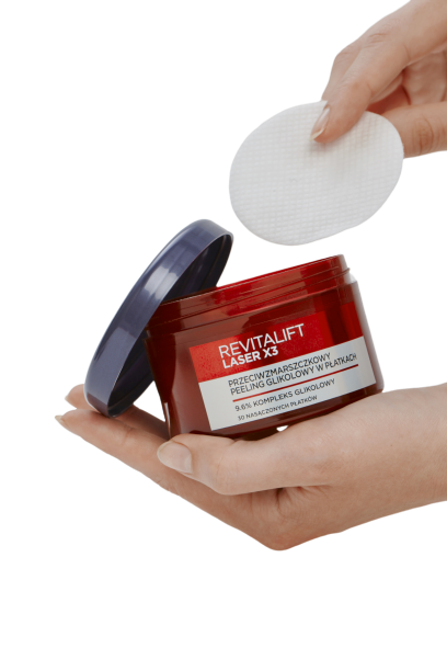 L’Oréal Paris – Disques Peeling Anti-Âge (x 30) – Revitalift Laser X3 – À l’acide Glycolique