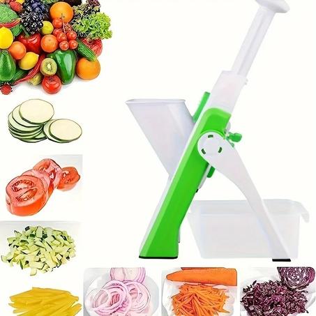 Cortadora Mandolina Segura y Multifuncional para Verduras con Grosor Ajustable